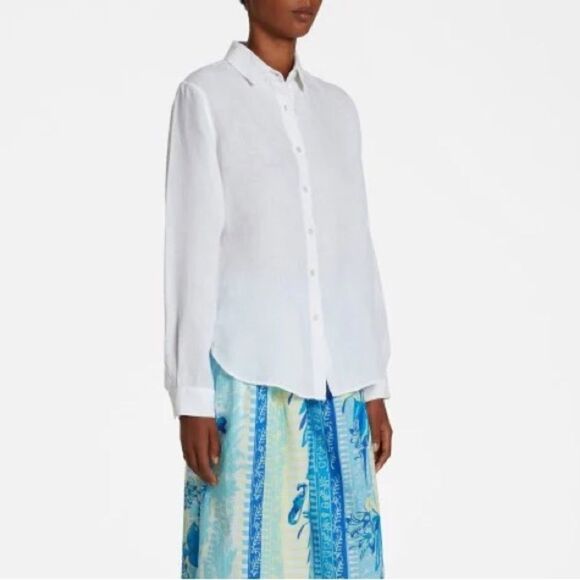Emporio Sirenuse Light Wind Sparrow Shirt in White Linen Size Small NWT - Picture 1 of 5
